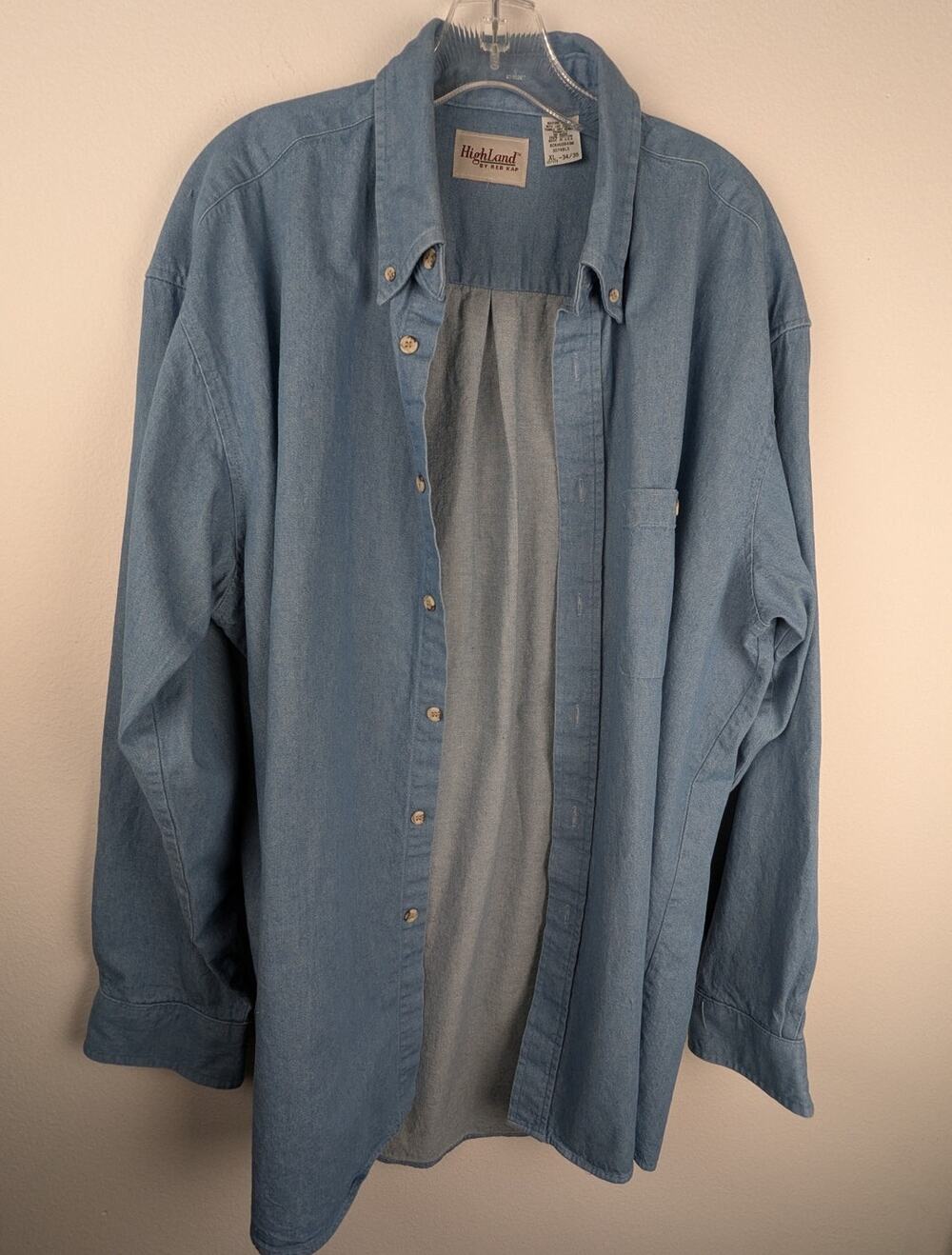 Ashland Mens shirt Sz XL Denim/Chest to 56"Length 35" Sleeve 24.5"Cuff 9  GUC